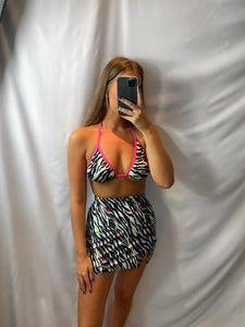 Neon Safari Split Skirt